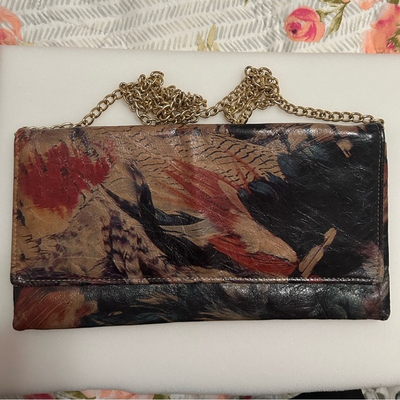 Etui London Handbags - ETUI London brand hand painted Leather Clutch w Detachable Chain Crossbo…